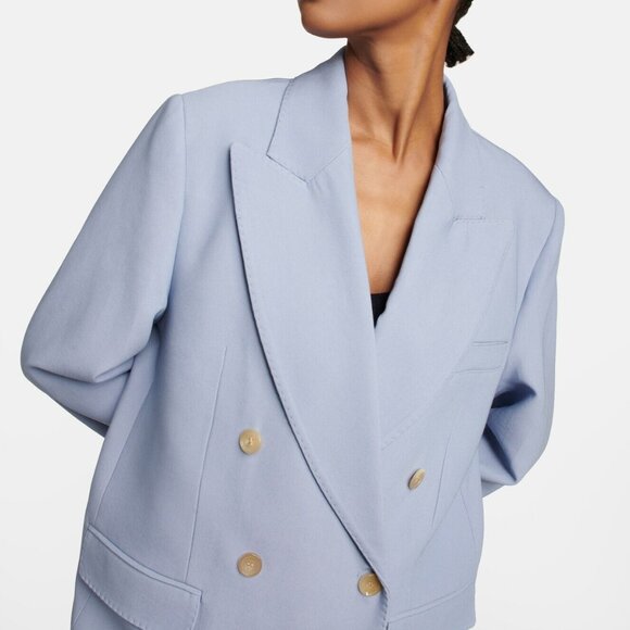 KHAITE Balton Double Breasted Blazer, Blue, sz 4 - Picture 8 of 8